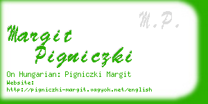 margit pigniczki business card